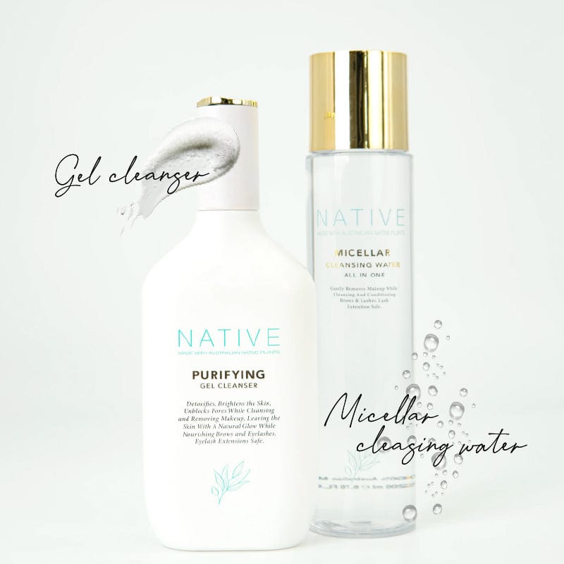 Native Double Cleanse | Eyelash Extension Safe Skincare Set - Klara Cosmetics