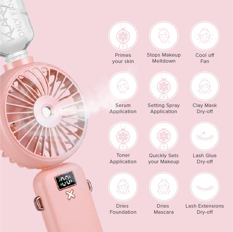 Only Fan , Skin Care ,Makeup & Prime Setting Fan With Setting Spray - Klara Cosmetics