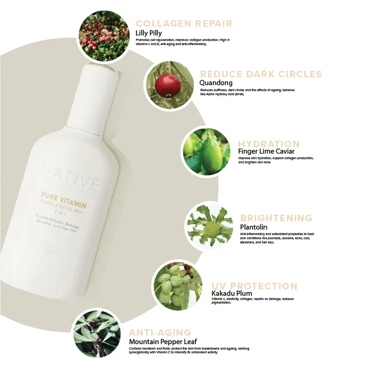 Pure Vitamin Toner & Facial Mist 2 in 1 - Klara Cosmetics