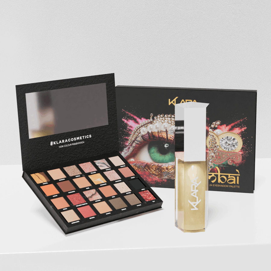 MUMBAI 24 SHADE EYESHADOW PALETTE + EUPHORIA LIQUID EYESHADOW #FEZCO